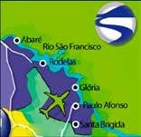 Mapa da Zona de Turismo Lagos e Cânions do São Francisco.
